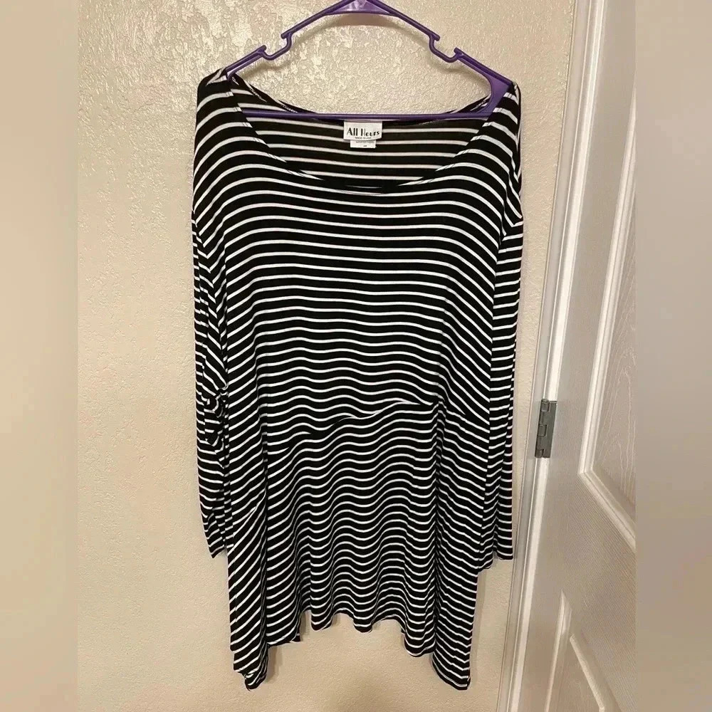 NWOT All Hours cotton blend long sleeve asymmetrical tunic business casual 4x